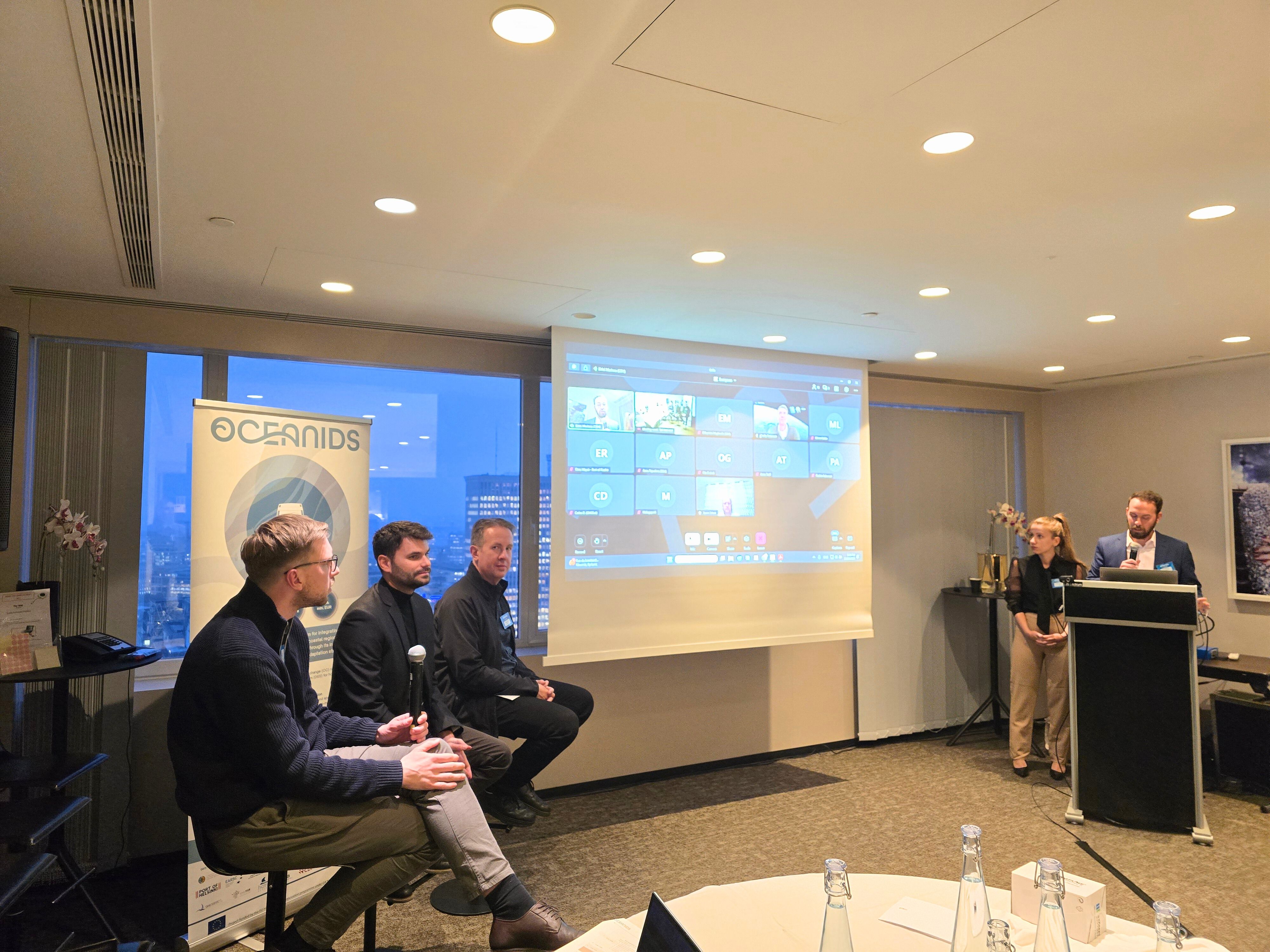 L-R: Ingo Schoolmann (OHB), Christos Kontopoulos (Geosystems Hellas), Rainer Müller (ISL), Eirini Marinou (Geosystems Hellas), Konstantinos Apostolopoulos (Geosystems Hellas